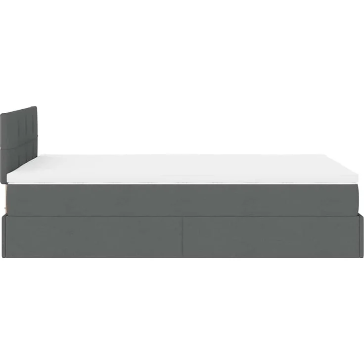 vidaXL Ottomane Bett mit Matratze & LEDs Dunkelgrau 120x190 cm Stoff 3312292 – Bild 10