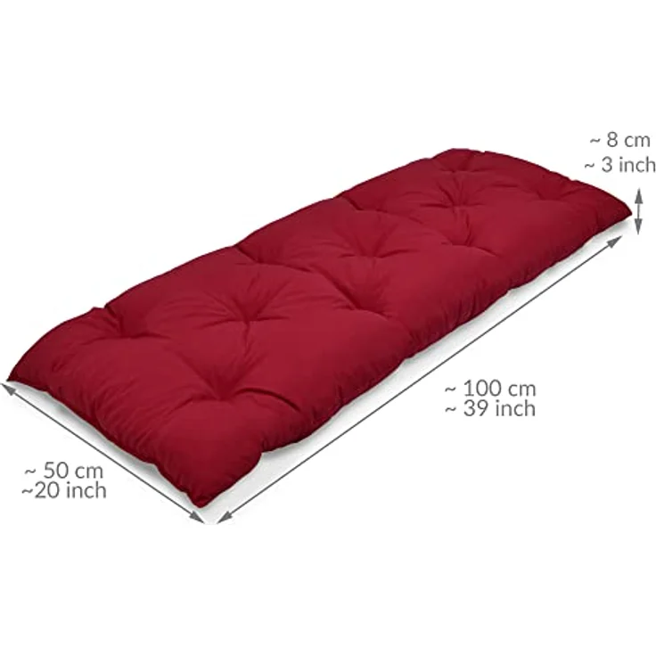 XXXL Bankauflage Flair BK, Rot, 100% Polyester, 50x10x100 cm, UV-beständig, Outdoor-Kissen – Bild 5
