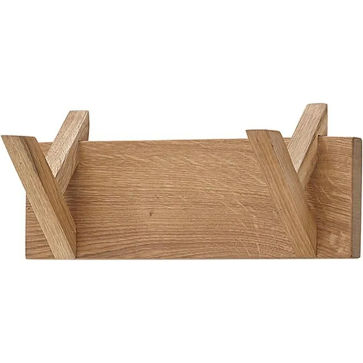 Garderobenpaneel >BANTRY< in holzfarben, Eiche massiv geölt - 30x13x12cm (BxHxT)