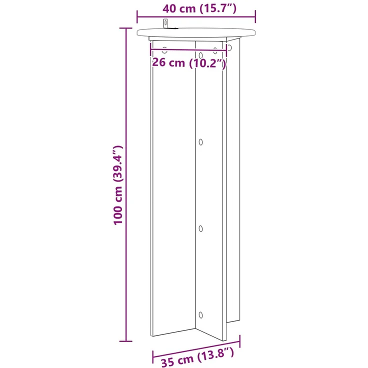 vidaXL Pflanzenständer 2 stk. Räuchereiche Ø40 x 100 cm Holzwerkstoff 899695 – Bild 11