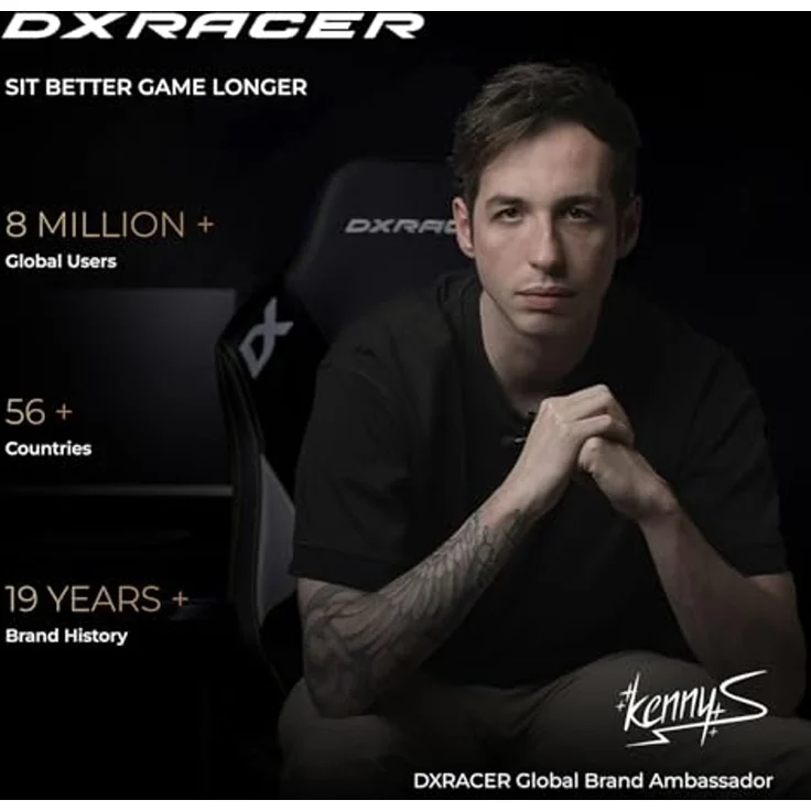 DXRacer CRAFT L Schwarz & Weiß EPU Leder das Orginal Gaming Stuhl – Bild 7