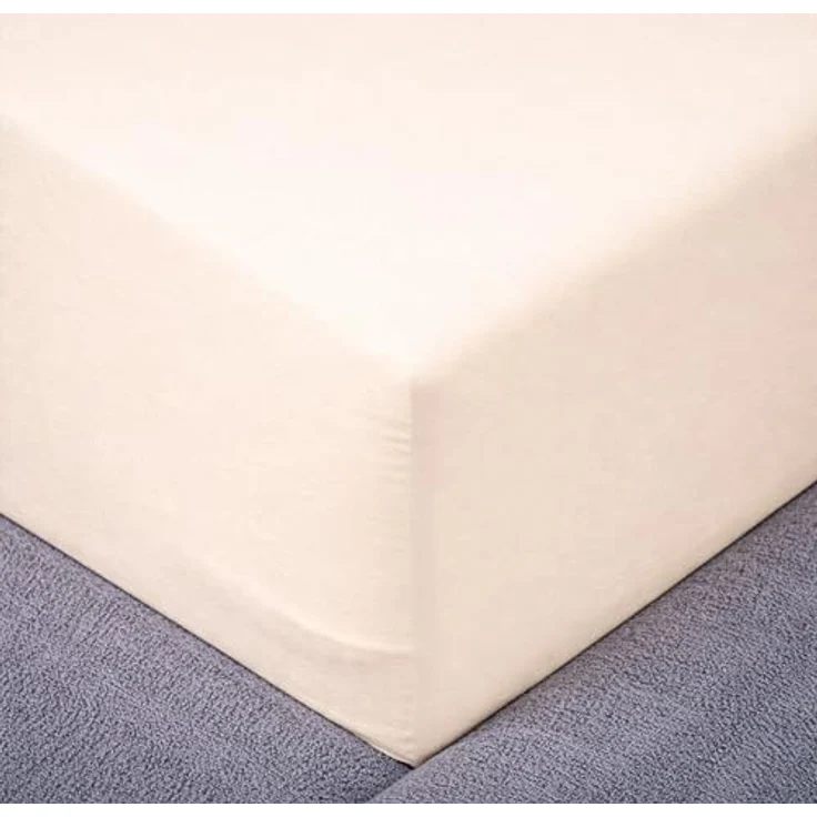 Traumschloss Spannbettlaken Comfort, Jersey, Creme, 90-100x200, 100% Baumwolle – Bild 3