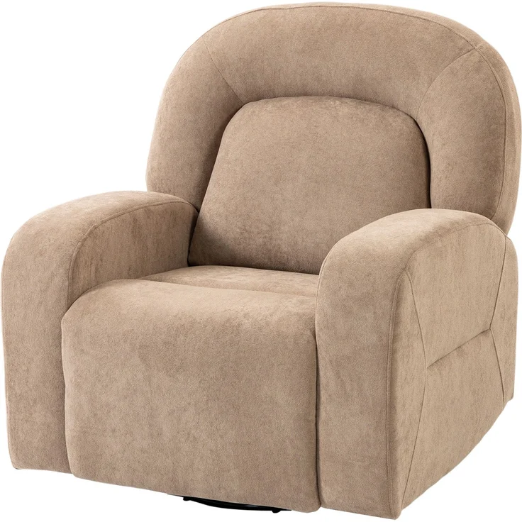 Wohnora-Relaxsessel, 360° Drehbarer Liegesessel mit Wolkenweichem Samtstoff, Breitem Sitz, für Wohnzimmer, Khaki,H 1000cm x T 930cm x B 750cm – Bild 1