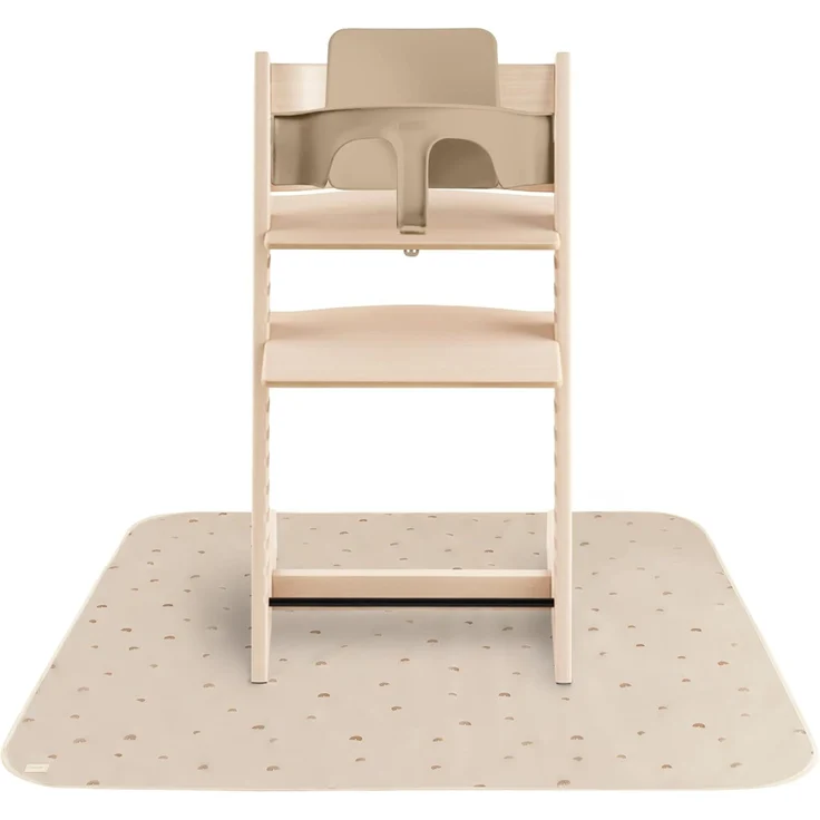 Mushie Spritzmatte Bodenschutzmatte für Baby | Wasserdichte & Maschinenwaschbare Matte für Hochstuhl | 108x108 cm | Leicht, Langlebig & BPA-frei Splat Mat | Perfekt für Essensbereich (Rainbows)