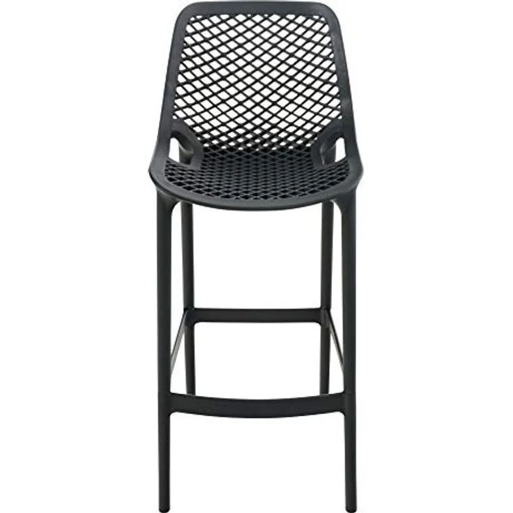 CLP Barhocker Air, Dunkelgrau, ergonomisch, wasserabweisend, 45x105x53 cm, 2er Set für Esszimmer und Garten – Bild 3