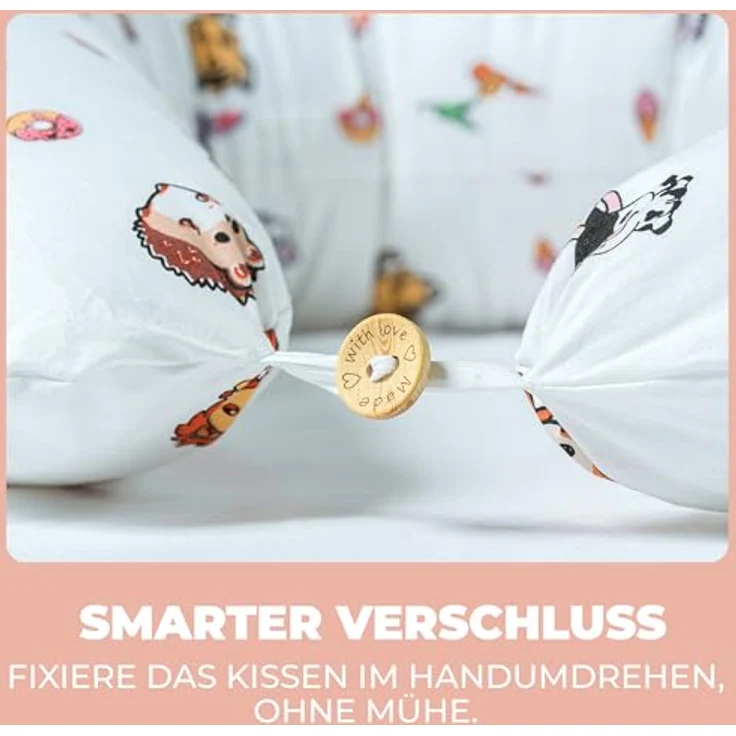 Stillkissen Schwangerschaftskissen XXL 200x70cm Lagerungskissen für Baby/Erwachsene Kissen für Schwangere Seitenschläferkissen mit Bezug aus Baumwolle Ergonomisch & Multifunktional 100% Waschbar – Bild 4
