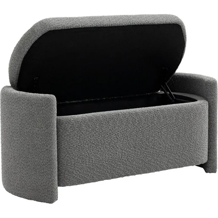 HOMCOM Sitzbank Bettbank mit Stauraum (Aufbewahrungsbank, 1-St, Lagerbank), Grau, 105 x 44 x 45,5 cm