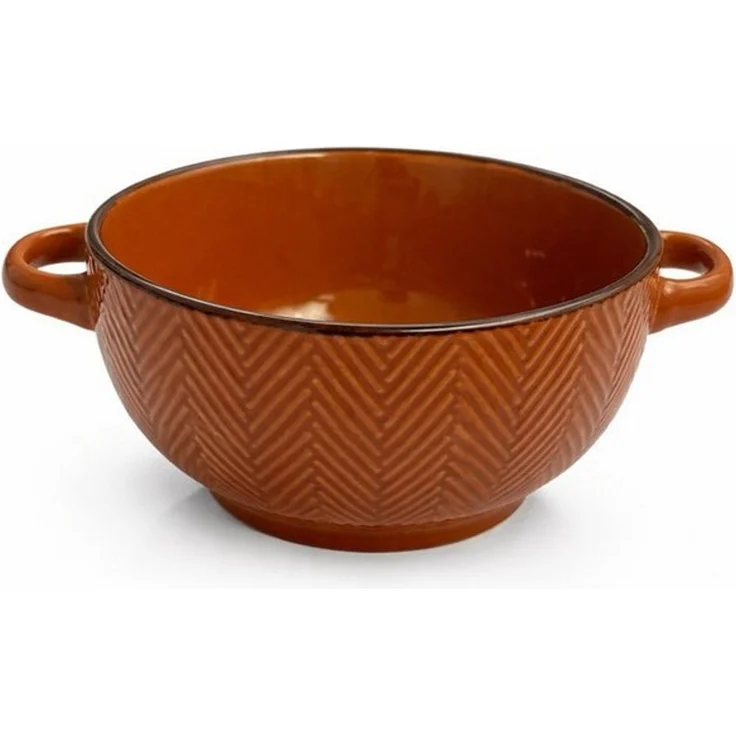 WestCraft Suppenschale Landhaus Suppenschüssel mit Griff Schüssel für heisse Suppen 680 ml, Keramik, (1-tlg), auch für Nudeln, Reis, Desserts, Salate, Suppen, Haferflocken Porridge – Bild 1