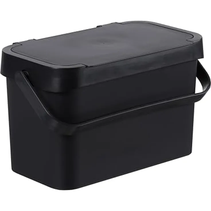 smartstore Bio-Abfallbehälter Collect Biowaste schwarz 5 Liter Bioabfallbehälter Eimer mit Griff und Haltering - 1 Stück (320165)