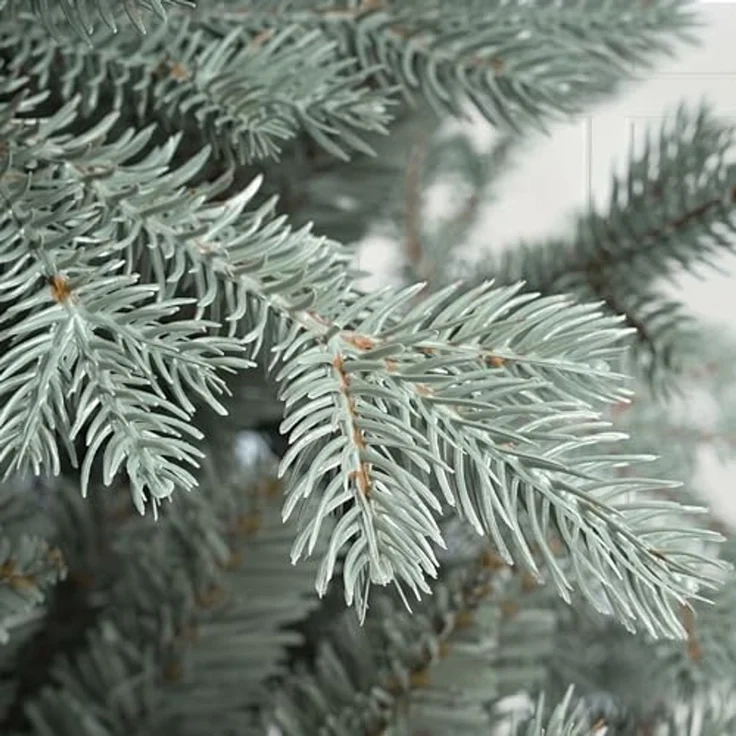 SALCAR 180 cm Künstlicher Weihnachtsbaum aus PE und unsichtbaren PVC-Spitzen, natürliche Blaugrau Tanne, Christbaum mit Schnellaufbau-Klappsystem und Metallständer – Bild 7