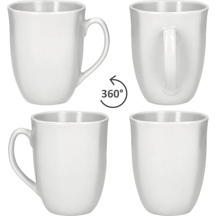 12tlg Frühstücksset Lotta weiß Porzellan 6 Personen kleine Teller Kaffeebecher – Bild 5