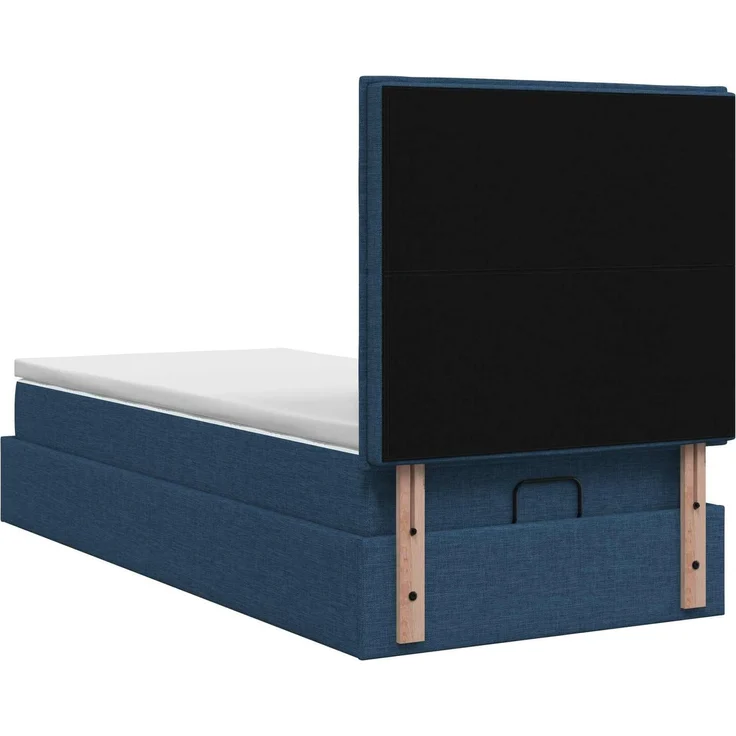 vidaXL Ottoman Bett mit Matratze mit Kopfteil Blau 100 x 200 cm Stoff 3457389 – Bild 9
