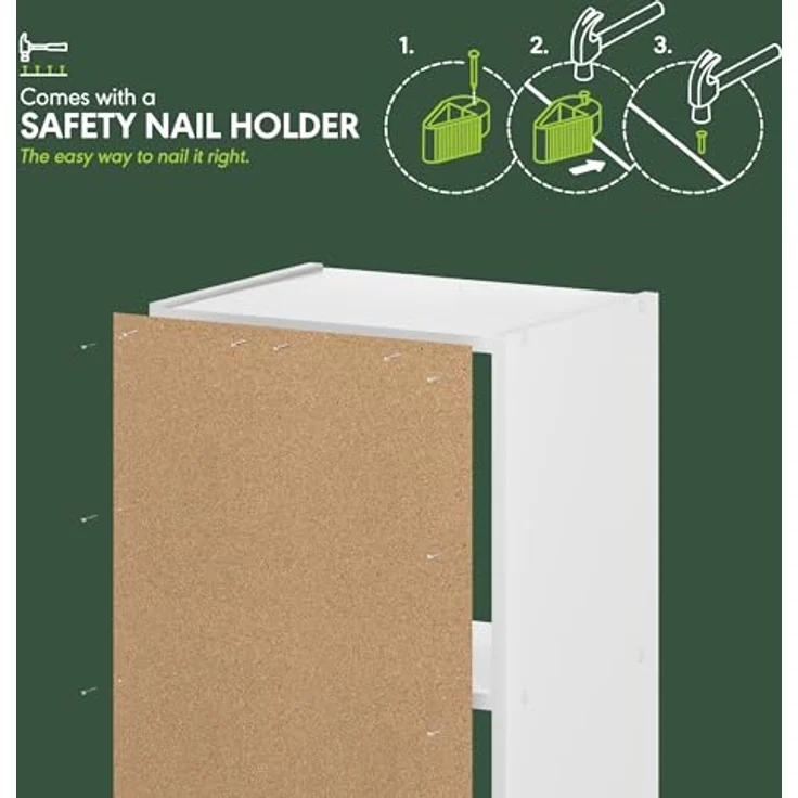 Furinno offenes Bücherregal mit 3 Fächern, holz, Weiß/Grün, 30. 5x23. 6x80. 0 cm – Bild 5