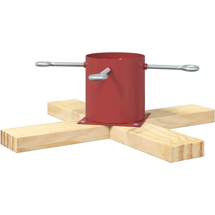 vidaXL Weihnachtsbaumständer Rot 50 x 50 x 16 cm Massives Kiefernholz 42019195 – Bild 1