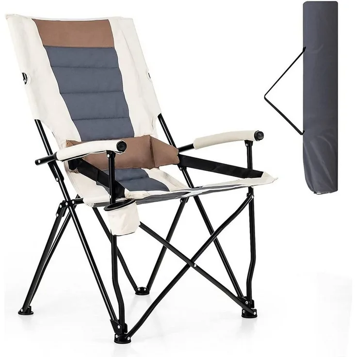 COSTWAY Campingstuhl Klappstuhl, mit Getränkehalter, bis 150kg