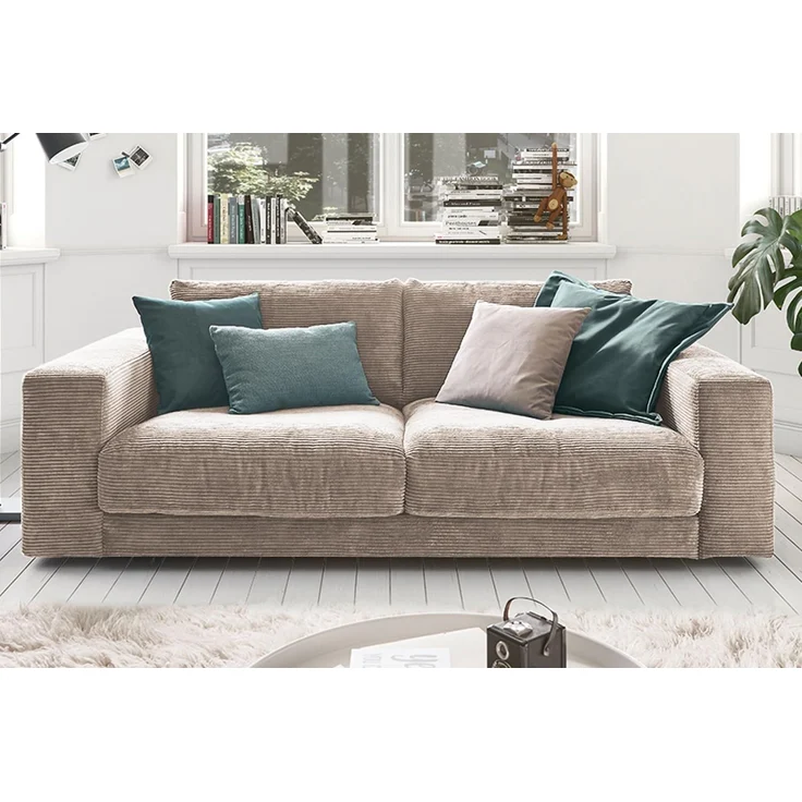 KAWOLA Sofa MADELINE 2-Sitzer Cord taupe 85 x 127 x 230 cm – Bild 4