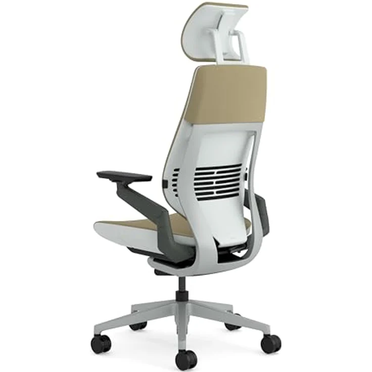 Steelcase Gesture Ergonomischer Bürostuhl mit 360° Armlehnen, 3D-Live Back Lumbalstütze, anpassbarer Kopfstütze Sand – Bild 4