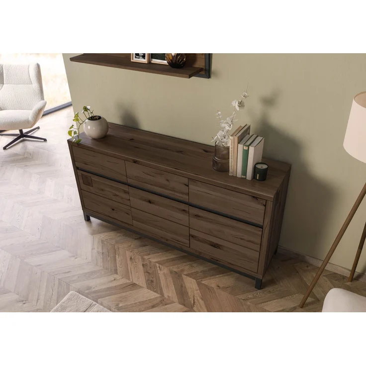 Sideboard Kernbuche 175x45x85 tabacco braun geölt VILLANDERS #208 – Bild 2