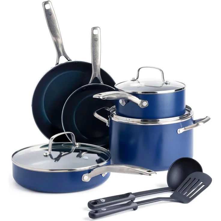 Blue Diamond Pan CC001951-001 Kochgeschirr-Set, Blau 10pc blau