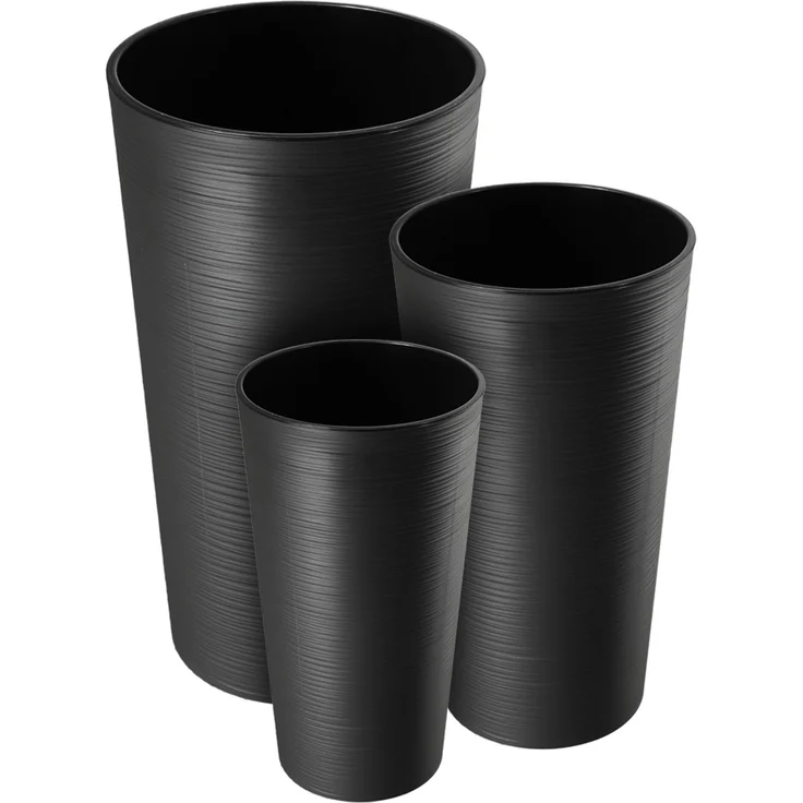 KADAX Blumentopf Blumentopf 36cm Abdeckung mit Einsatz Blumenständer Kunststoff Graphit – Bild 5