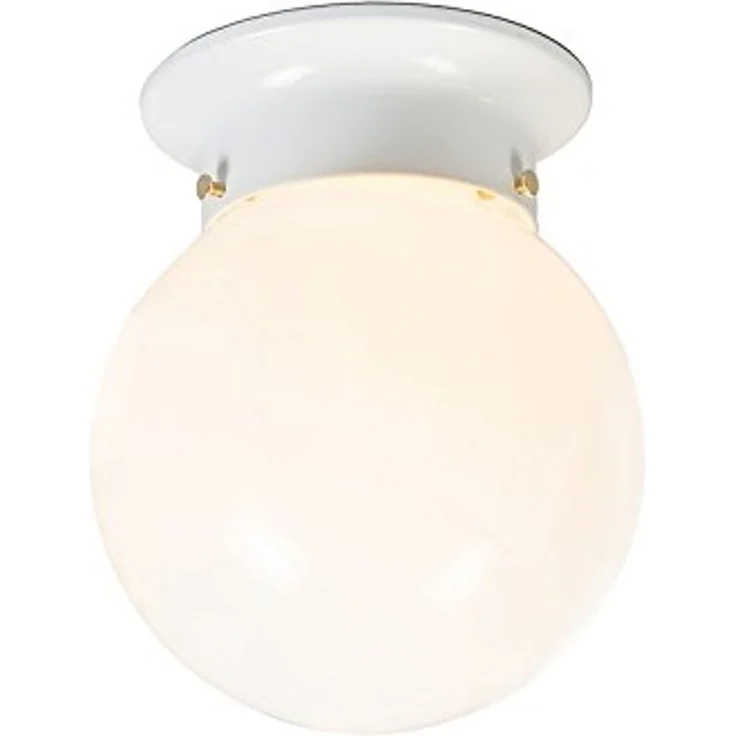 Qazqa Deckenleuchte Scoop, ohne Leuchtmittel, E27, Weiß, Retro, Glas, 1-flammig – Bild 1