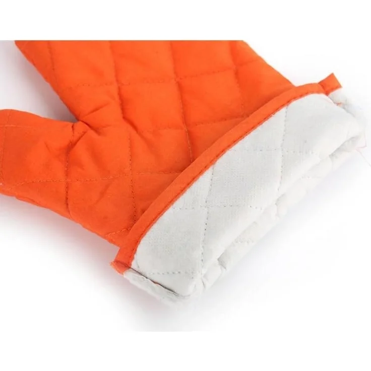 Ofenhandschuhe, hochwertige hitzebeständige Küchenhandschuhe aus Baumwolle und Polyester, gesteppt, übergroße Handschuhe, 1 Paar, Orange – Bild 5