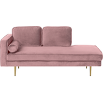Chaiselongue Samtstoff rosa linksseitig MIRAMAS