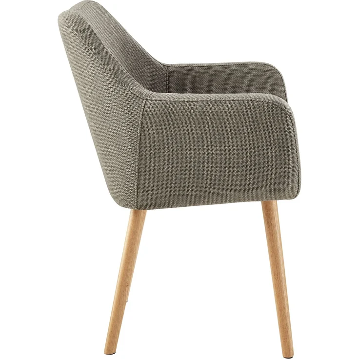 SalesFever Armlehnstuhl aus Strukturstoff – Massivholz-Eichenbeine, skandinavisches Design – Bild 3