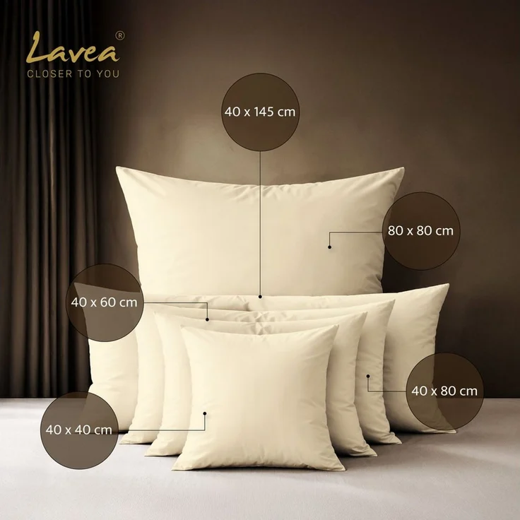 Lavea Kissenbezug 2er Set 100% Baumwolle flauschig, Jasmin, Kissenhülle, Kissenbezüge, (2 Stück), pflegeleicht, langlebige Qualität, mit Reißverschluss – Bild 5
