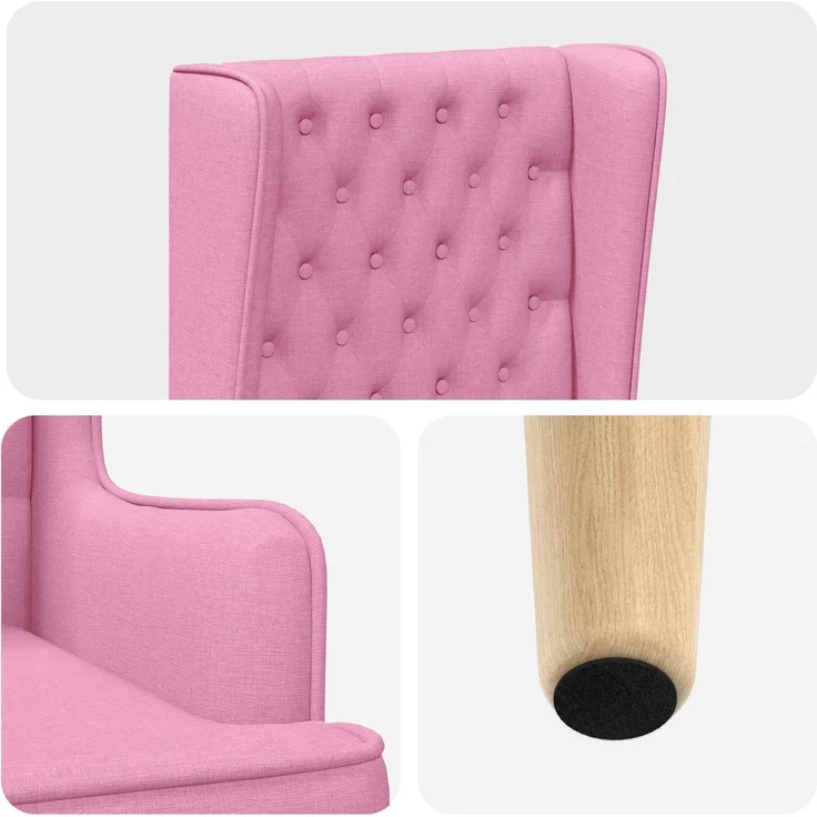 vidaXL Hochlehner Rosa Stoff 42042490 – Bild 6