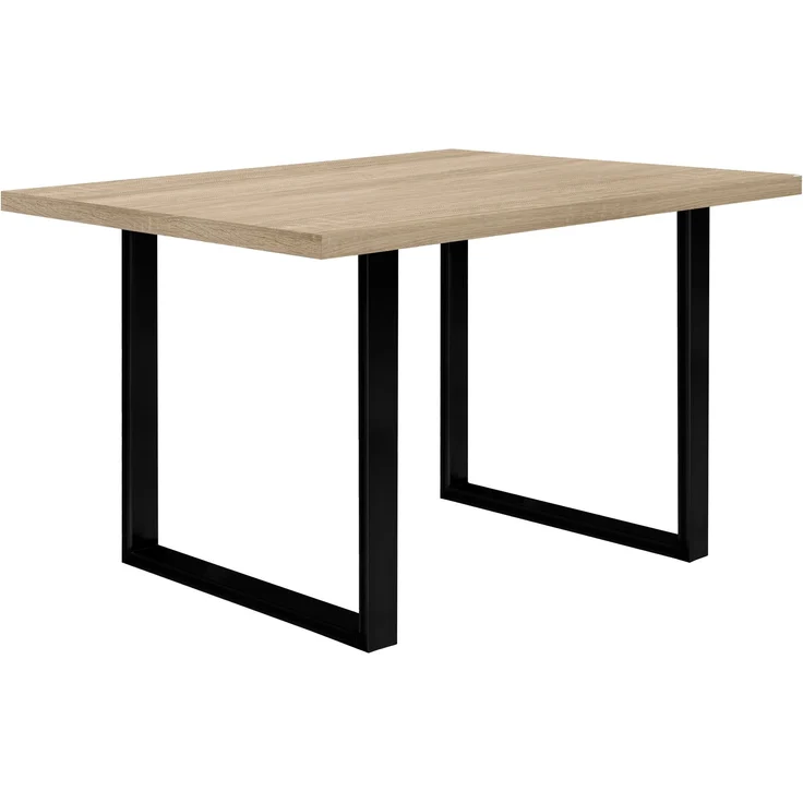 Esstisch >TABLES< in Sonoma Eiche Dekor, U-Metallgestell schwarz - 140x74,7x90cm (BxHxT) – Bild 1