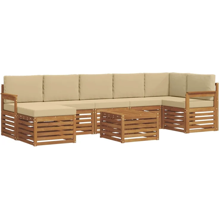vidaXL Outdoor-Sofagarnitur 8 stk. 8-Sitzer Natur und Beige 3375198 – Bild 2