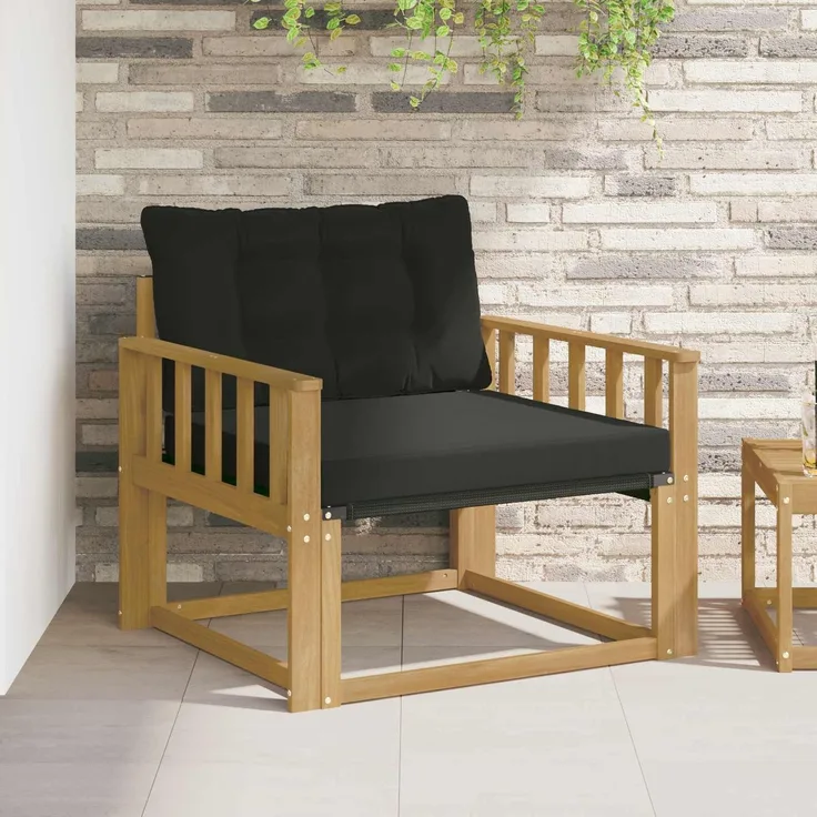 vidaXL Outdoor-Sofagarnitur Massives Akazienholz und Textilene Weiß 3439062