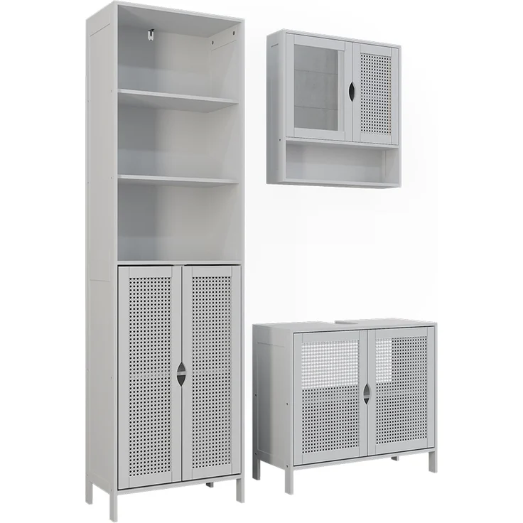 Badmöbel-Set Liora Weiß 3-teilig Vicco – Bild 1