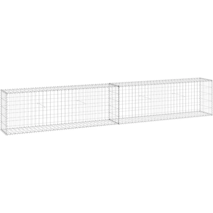 vidaXL Gabionenwand mit Abdeckung Verzinkter Stahl 300 x 30 x 50 cm 147820 – Bild 2