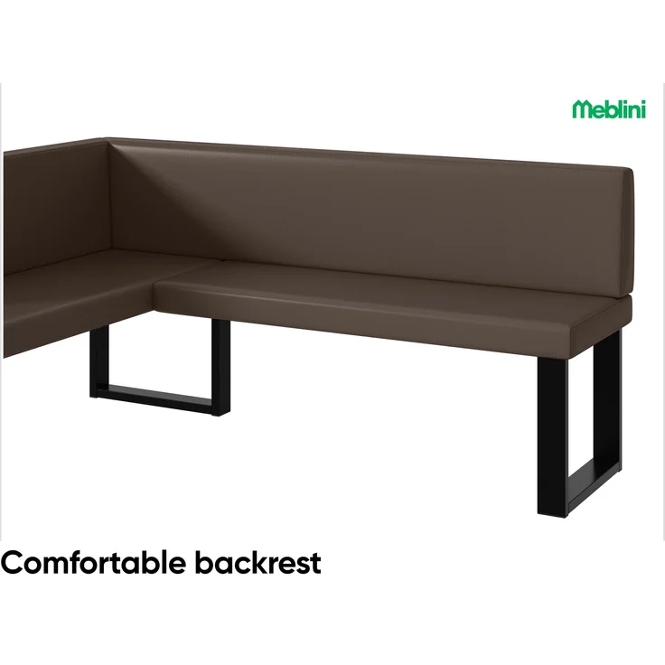 MEBLINI Eckbank für Esszimmer - Küchenbank - Essecke - Sitzecke Küche - TONI - U-Beine 128x168x87cm Links - Braun Kunstleder – Bild 5