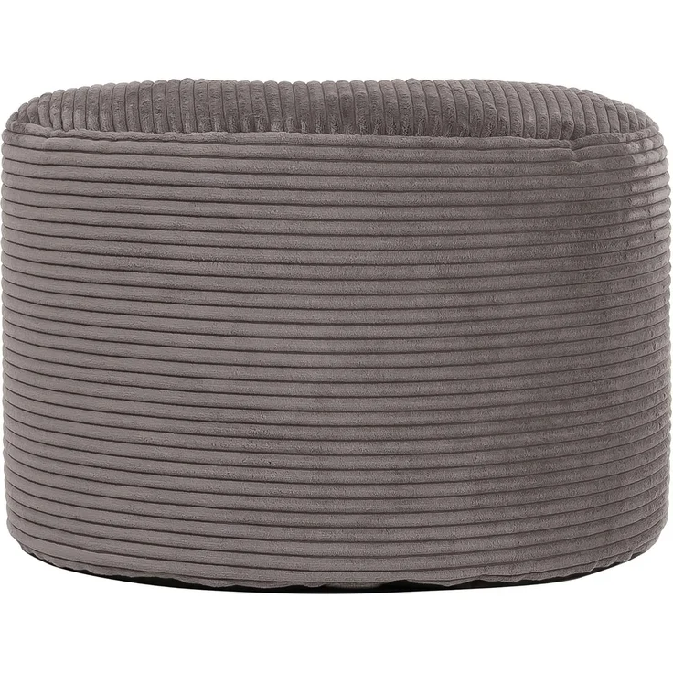 Icon Frankie Hocker, Dunkelgrau, Flauschiger Cord Stoff, Sitzsack Cord, Sitzpuff Hocker mit Füllung, Fußhocker für das Wohnzimmer, Deko Wohnzimmer – Bild 1