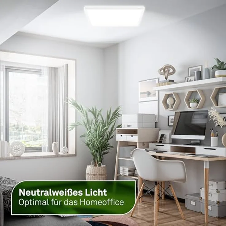 BRILONER - EEK A LED Panel Effizient mit 14W bei 3000lm, ca. 50.000h Licht, flach, CCT, indirektes Licht, LED Lampe, Deckenleuchte, Wohnzimmerlampe, Deckenlampe, Flurlampe, 42 x 42 x 3 cm, Weiß – Bild 4