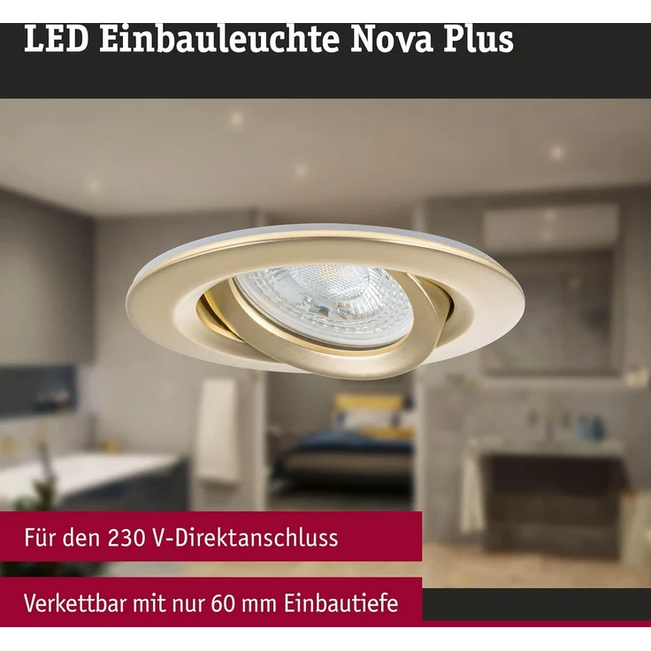 Paulmann 92403 Einbauleuchte LED Nova Plus schwenkbar 93mm gold IP65 – Bild 4