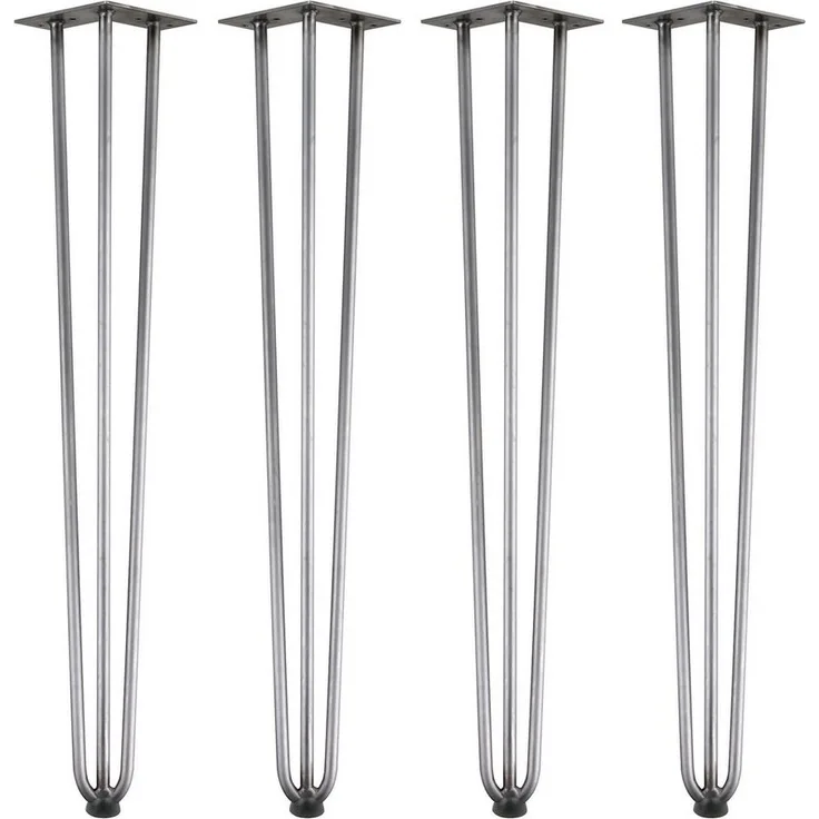 Zelsius Tischbein 4er Set Tischbeine aus Stahl, Rohstahl, (H) 71 cm, 3 Streben