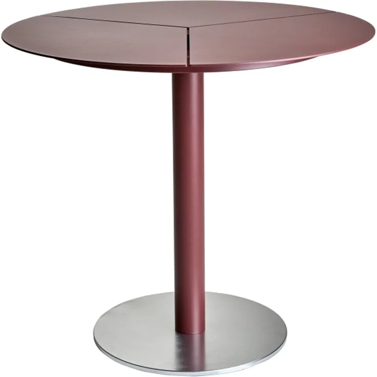 Gartenesstisch Peace von Brafab aus Aluminium, modern rund, Rot, Ø 80 cm, für 2–4 Personen