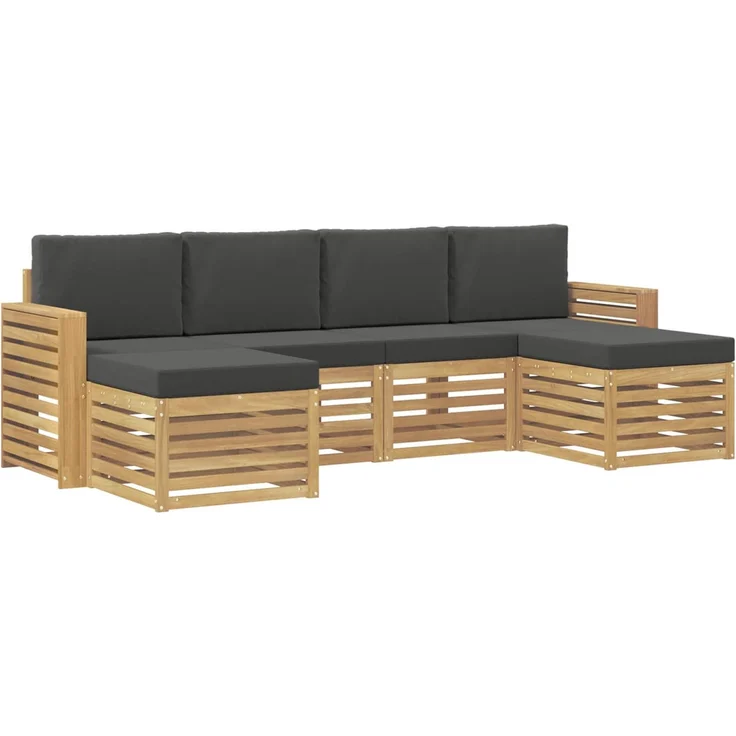 vidaXL Outdoor-Sofagarnitur 6 stk. 6-Sitzer Weiß und Anthrazit 3392282 – Bild 2