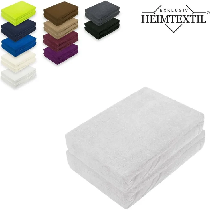 Frottee Spannbettlaken Rundumgummizug Marke Doppelpack 90 x 200 cm Silber