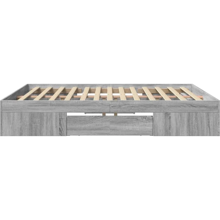 vidaXL Bettgestell ohne Matratze Grau Sonoma 180x200 cm Holzwerkstoff 3295455 – Bild 6