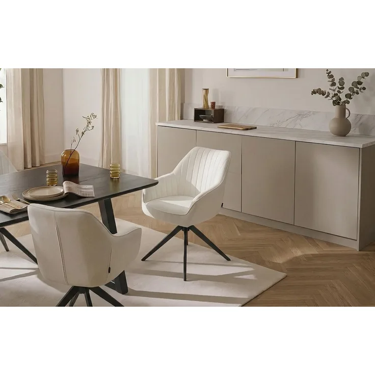 B&D home Polsterstuhl ARVIT (1 St), Federkern, drehbares Metallgestell, mit Armlehnen