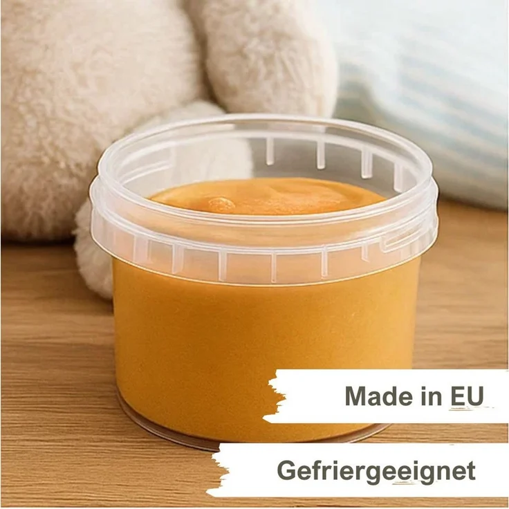 mikken Frischhaltedose Frischhaltebecher 280 ml Feinkostbecher Lebensmittelbehälter, (10-tlg), stapelbar, luftdicht, Heißabfüllung & Schockfrostung – Bild 2