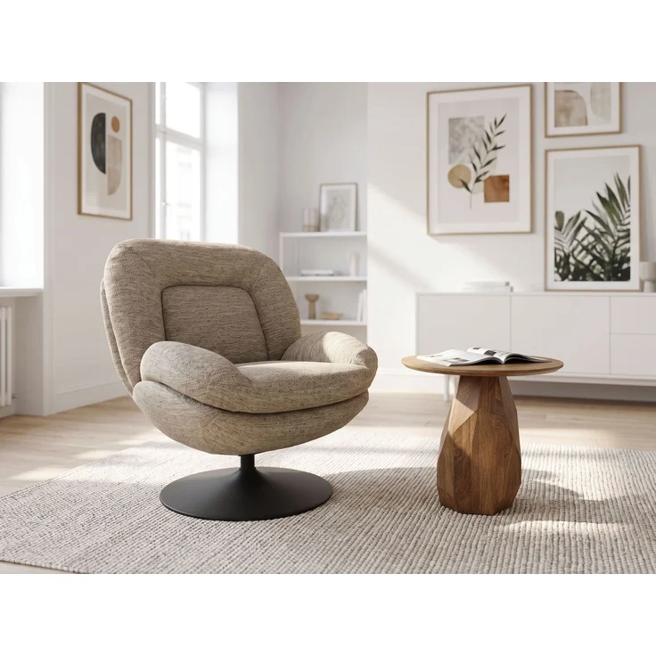 LC Home Sessel »Madison« LC Home Sessel »Madison« Webstoff beige – drehbarer Polstersessel mit Armlehnen – Bild 2