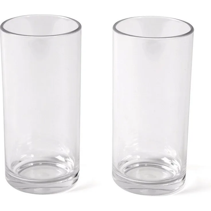 Bo-Camp Glas 2er Set Longdrink Gläser Polycarbonat, Polycarbonat, Camping Wasser Trink Glas 300 ml