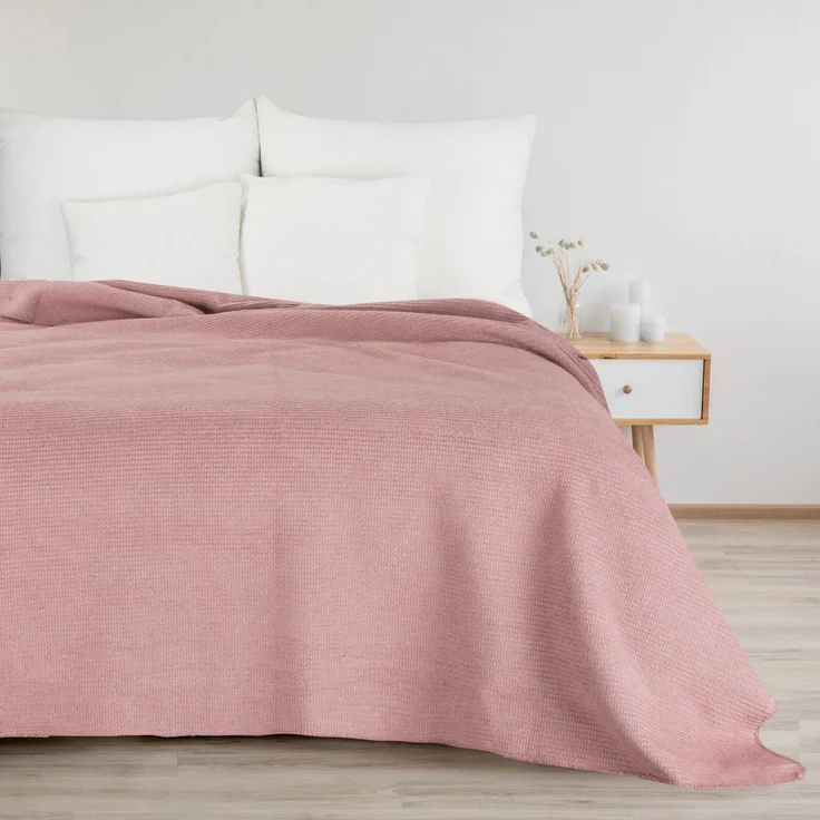 Wohndecke Sofadecke Decke Tagesdecke Design Natur Farben Amber rosa 220x200 cm – Bild 3