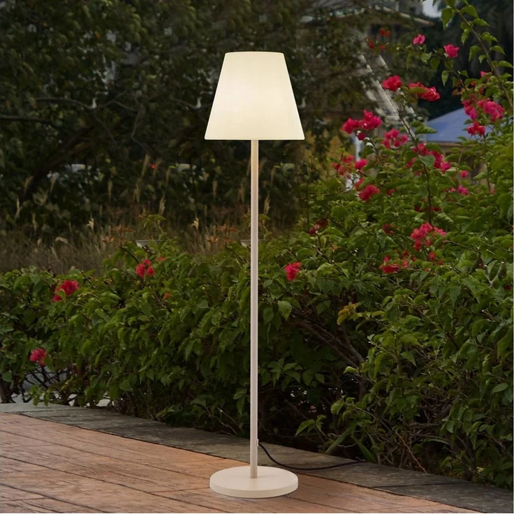 Lucande Außen-Stehlampe Jaimy, Kunststoff Creme IP44, 1 x 15 W LED – Bild 1